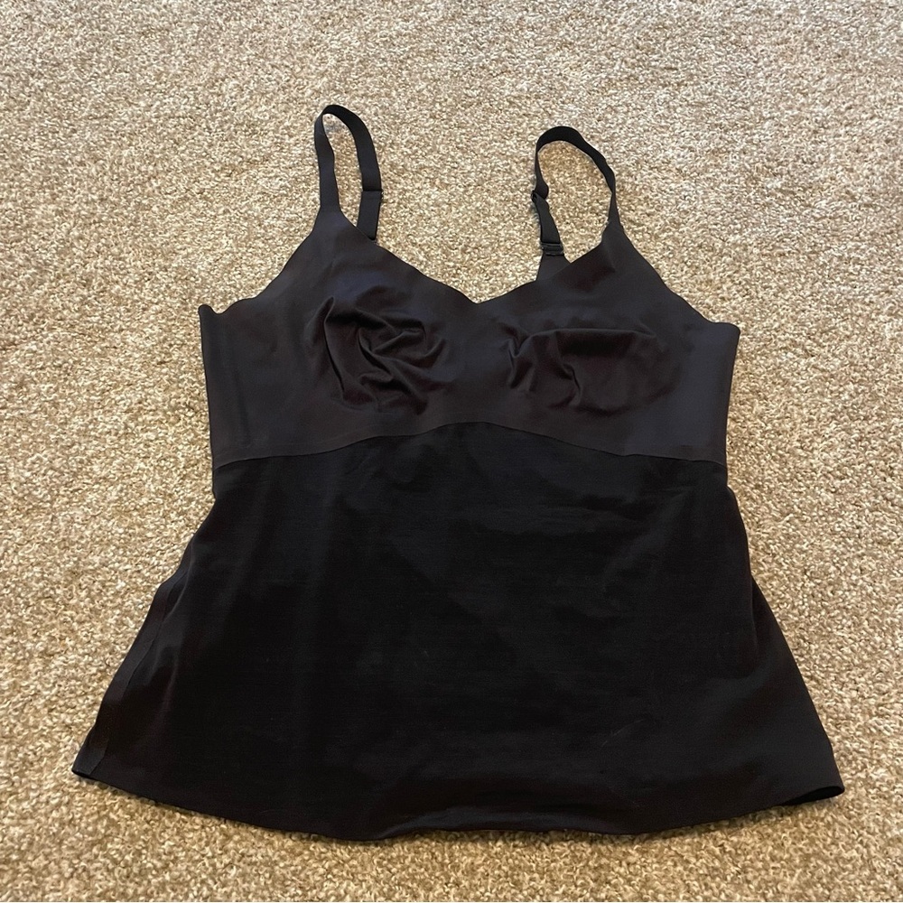 HoneyLove Crossover tank top shapewear black 1X classic casual‎ slimming